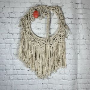 Opalhouse Boho Hand Woven Macrame Wall Hanging Decor Crochet Tassel NEW